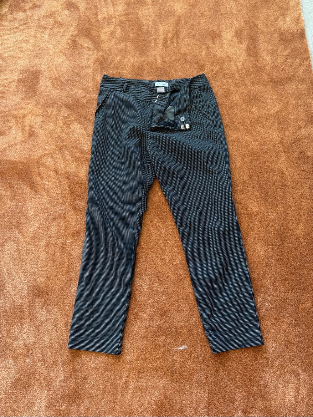 Calvin Klein Black Slim Chinos with Subtle Texture